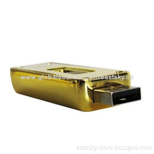 Goldbar Style USB Flash Drive, Up to 32GB Memory Capacity, No Driver Needed